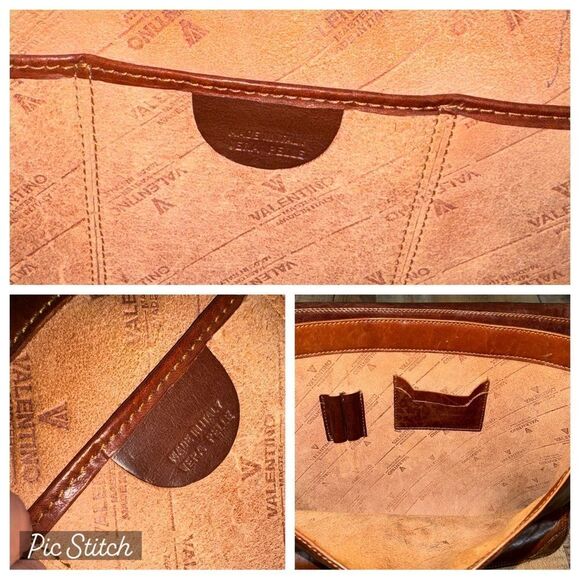 Vintage VALENTINO Leather Briefcase Document Bag With Working Key COA - Picture 9 of 16